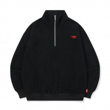 T1 Logo Half Zip-up - Black